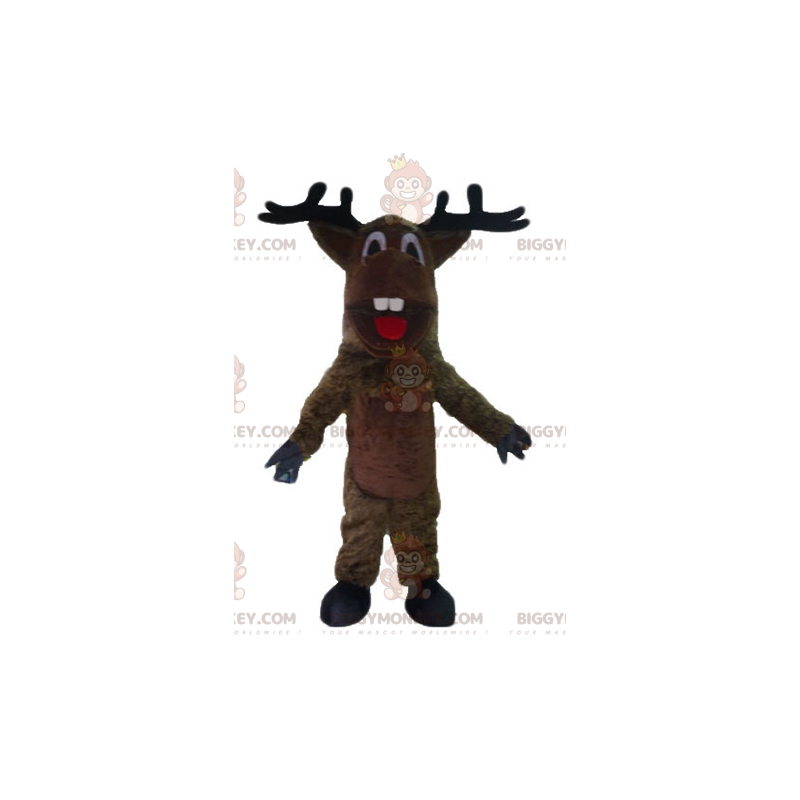 Costume de mascotte BIGGYMONKEY™ d'élan de caribou marron avec
