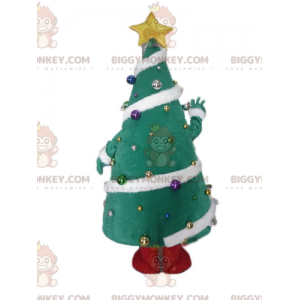 BIGGYMONKEY™ maskotkostume juletræ dekoreret med stort smil -