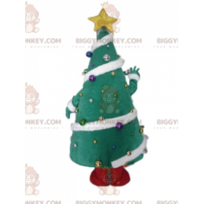 Fantasia de mascote BIGGYMONKEY™ Árvore de Natal decorada com