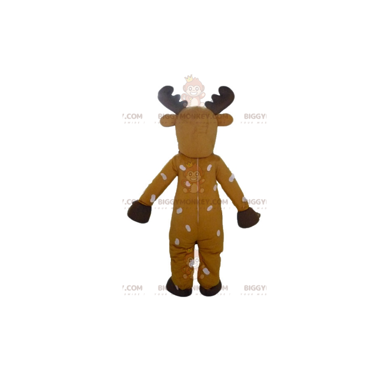 BIGGYMONKEY™ Mascot Costume Brown and White Reindeer with Red