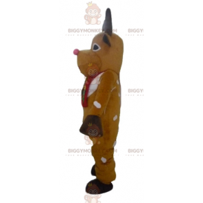 BIGGYMONKEY™ Mascot Costume Brown and White Reindeer with Red