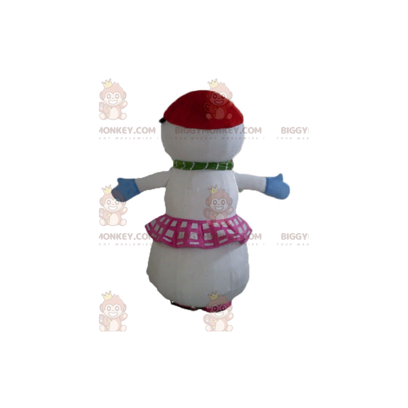 BIGGYMONKEY™ Big Snowman-maskotkostume med nederdel og