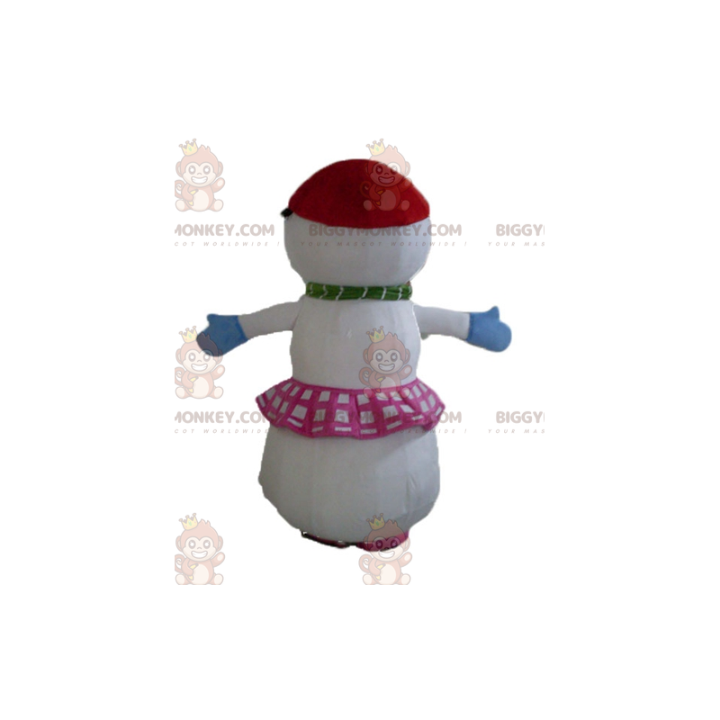 BIGGYMONKEY™ Mascottekostuum met grote sneeuwpop, rok en