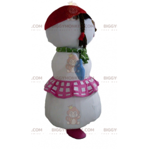 BIGGYMONKEY™ Big Snowman-maskotkostume med nederdel og