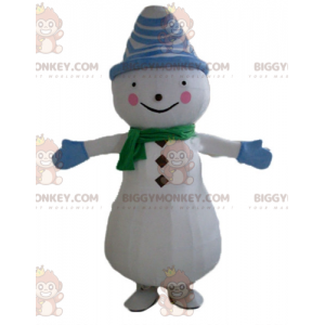 Snowman BIGGYMONKEY™ Mascot Costume with Hat and Scarf –