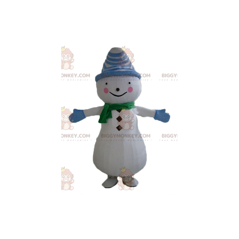 Kostým maskota sněhuláka BIGGYMONKEY™ s čepicí a šálou –