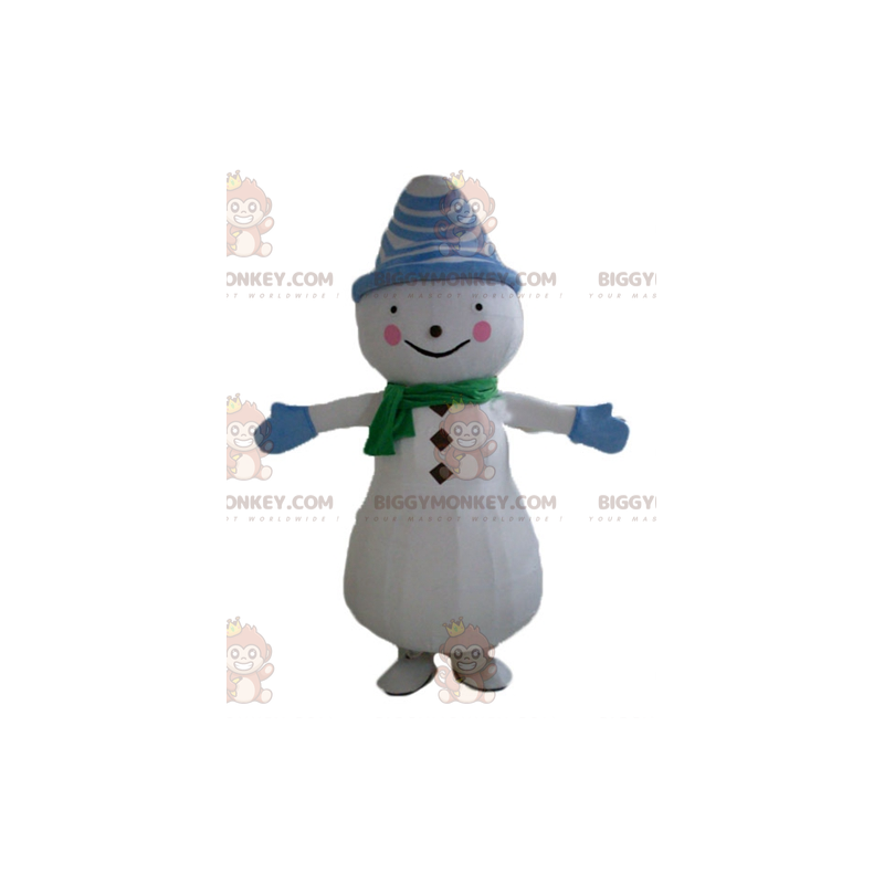 Snowman BIGGYMONKEY™ Mascot Costume with Hat and Scarf -