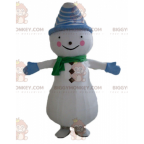 Snowman BIGGYMONKEY™ Mascot Costume with Hat and Scarf –