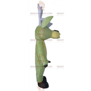 Disfraz de mascota BIGGYMONKEY™ Reno alce verde y amarillo con