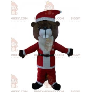 Costume de mascotte BIGGYMONKEY™ de castor marron en tenue de