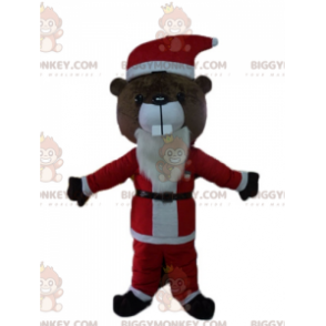 Costume de mascotte BIGGYMONKEY™ de castor marron en tenue de