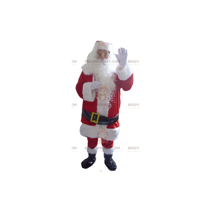 Weihnachtsmann-Kostüm mit Bart und allem Zubehör -