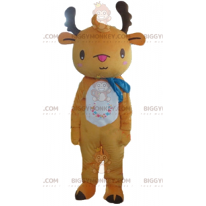Brown and White Plush Reindeer BIGGYMONKEY™ Mascot Costume –