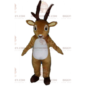 Disfraz de mascota BIGGYMONKEY™ de caribú, alce, reno, marrón y