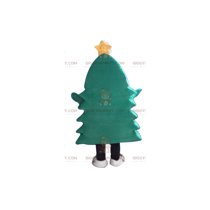 BIGGYMONKEY™ Mascot Costume Green Christmas Tree with Yellow