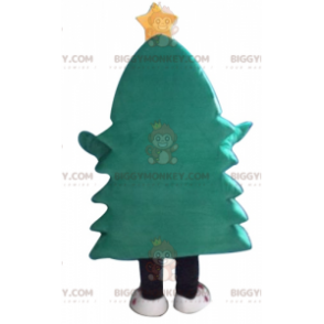 BIGGYMONKEY™ Mascot Costume Green Christmas Tree with Yellow