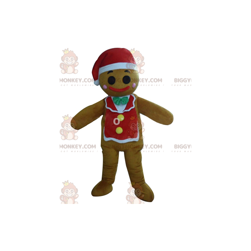 BIGGYMONKEY™ Weihnachts-Lebkuchenmann-Maskottchen-Kostüm -