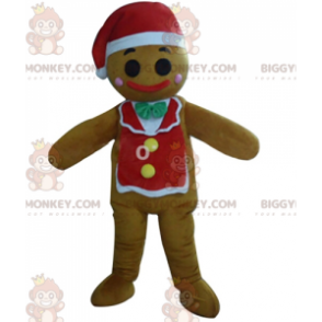 BIGGYMONKEY™ Weihnachts-Lebkuchenmann-Maskottchen-Kostüm -