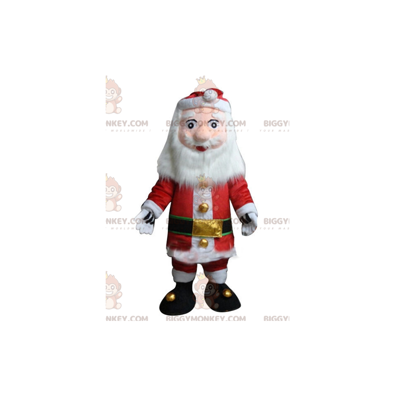 Julemanden BIGGYMONKEY™ maskotkostume klædt i rødt og hvidt med