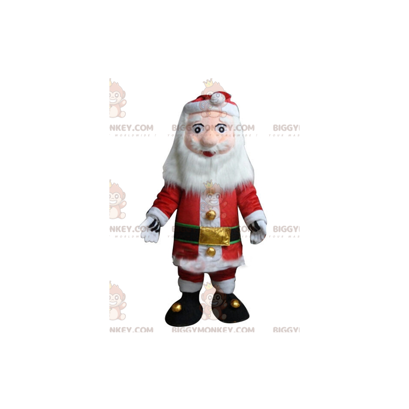 Traje de mascote de Papai Noel BIGGYMONKEY™ vestido de vermelho