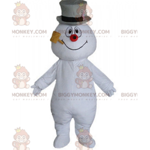 BIGGYMONKEY™ Costume da mascotte pupazzo di neve con cappello e