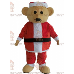 BIGGYMONKEY™ mascottekostuum pluche teddybeer in kerstmanoutfit