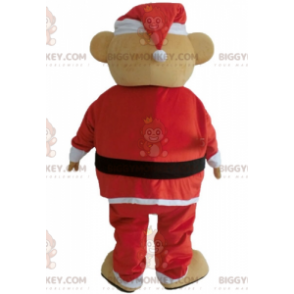 BIGGYMONKEY™ mascottekostuum pluche teddybeer in kerstmanoutfit