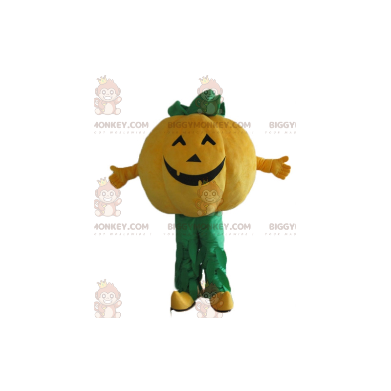 Costume de mascotte BIGGYMONKEY™ de citrouille orange et verte