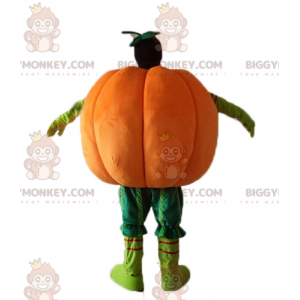Orange und grüner Riesenkürbis BIGGYMONKEY™ Maskottchenkostüm -