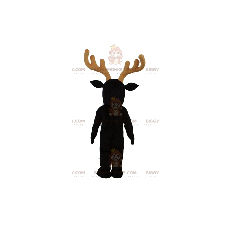 BIGGYMONKEY™ Mascot Costume Black and White Reindeer with Big