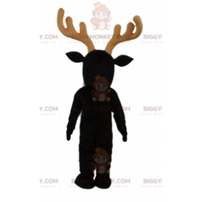 BIGGYMONKEY™ Mascot Costume Black and White Reindeer with Big