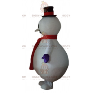 Στολή μασκότ BIGGYMONKEY™ Big White Red and Black Snowman -