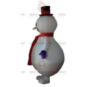 BIGGYMONKEY™ Big White Red and Black Snowman Mascot Costume -