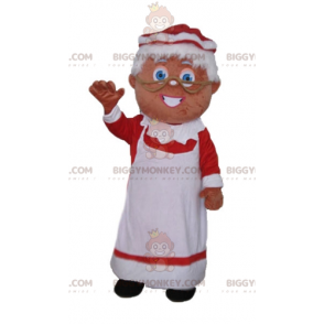 Mrs. Claus BIGGYMONKEY™ mascot costume dressed in a red and