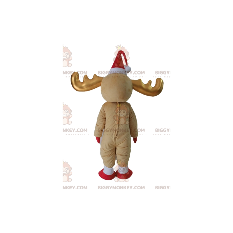 Costume de mascotte BIGGYMONKEY™ de renne marron et blanche