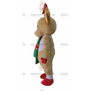 BIGGYMONKEY™ Mascot Costume Brown and White Reindeer with Gold