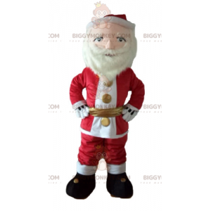 Traje de mascote de Papai Noel BIGGYMONKEY™ vestido de vermelho