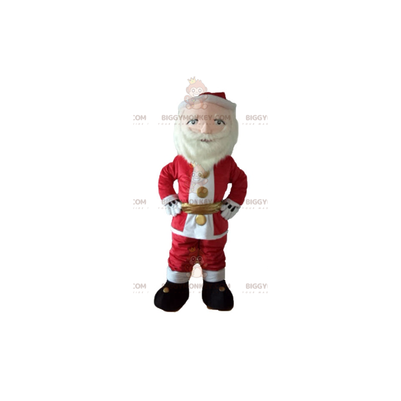 Kerstman BIGGYMONKEY™ mascottekostuum gekleed in rood en wit