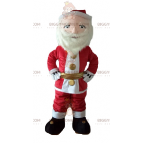 Jultomten BIGGYMONKEY™ Maskotdräkt Klädd i rött och vitt med