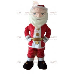 Kerstman BIGGYMONKEY™ mascottekostuum gekleed in rood en wit