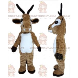 Brown and White Reindeer Goat BIGGYMONKEY™ Mascot Costume –