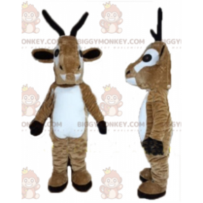 Costume mascotte BIGGYMONKEY™ capra renna marrone e bianca -