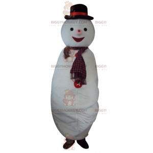 Fantasia de mascote gigante de boneco de neve branco