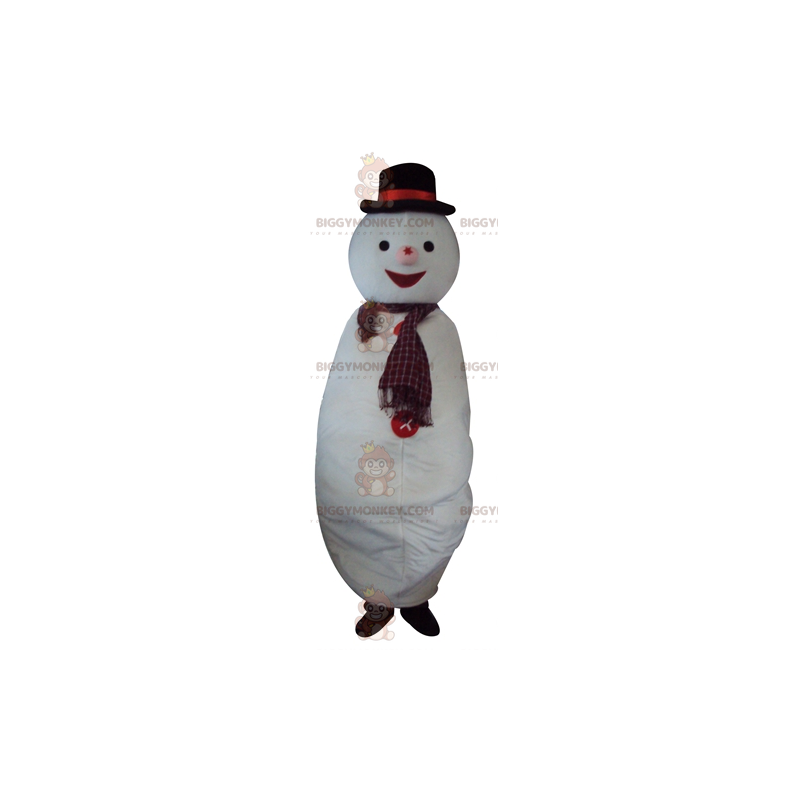 Fantasia de mascote gigante de boneco de neve branco