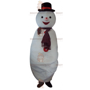 Costume de mascotte BIGGYMONKEY™ de bonhomme de neige blanc