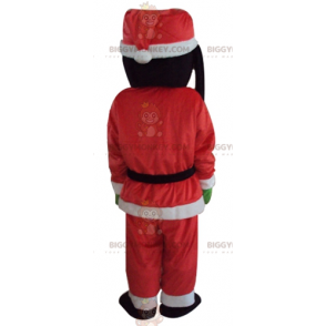 Goofy BIGGYMONKEY™ Mascot Costume Dressed In Santa Outfit -