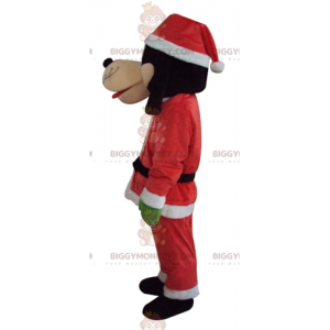 Goofy BIGGYMONKEY™ mascottekostuum gekleed in kerstmanoutfit -