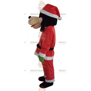 Goofy BIGGYMONKEY™ Maskottchen-Kostüm im Weihnachtsmann-Outfit
