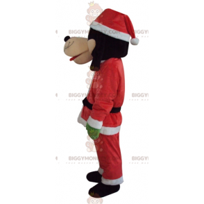 Goofy BIGGYMONKEY™ Mascot Costume Dressed In Santa Outfit –