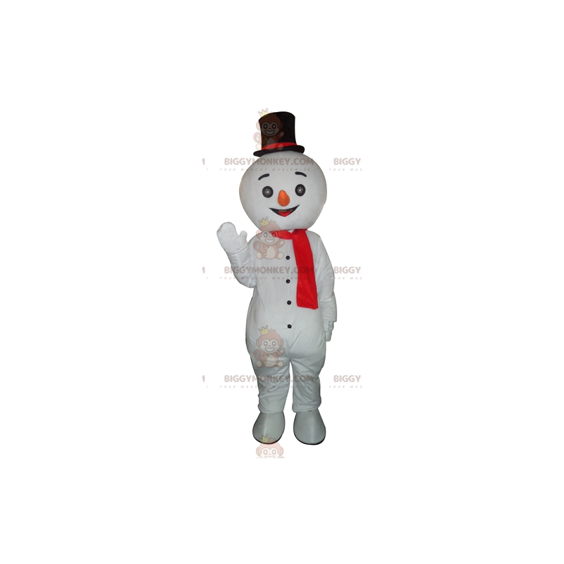 Costume da mascotte gigante sorridente pupazzo di neve